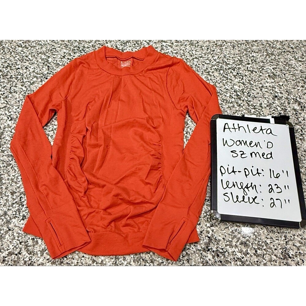 athleta fastest track LS Top Running/Gym/training sz medium Bright Orange